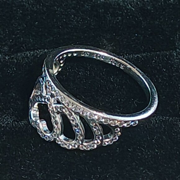 Authentic Pandora Hearts Tiara Ring 190958CZ Sterling Silver CZ - Picture 6 of 10